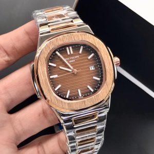 Patek Philippe Mens Watch Nautilus Model Quality Heavy Weight Quartz Machine Date Working Master Lock Stainless Steel Chain