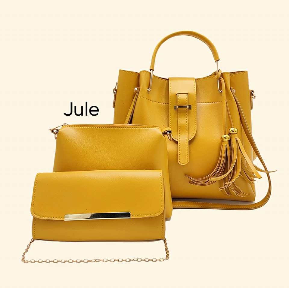 New Article 3 piece Big bags Should bag size 11/10 Cross body size 8/6 With hand pouch Long strap Wallat - Image 6