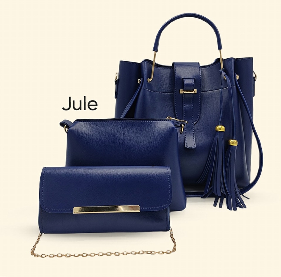 New Article 3 piece Big bags Should bag size 11/10 Cross body size 8/6 With hand pouch Long strap Wallat - Image 4