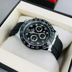 Rolex Daytona Rotating Bazel Date WorkingMaster Lock Rubber Silicone Strap Water Resistant