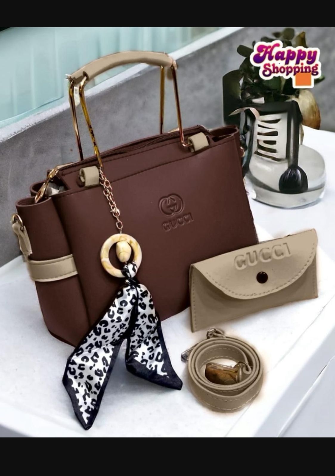 👜 CHANNEL 2 Pcs Bag Set for Girls – Soft Leather Shoulder Bag & Crossbody Bag - Image 4